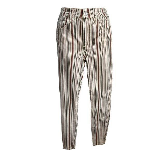 American Eagle Hi Rise Striped Jeggings Pants Brown Size 6 - Picture 13 of 13
